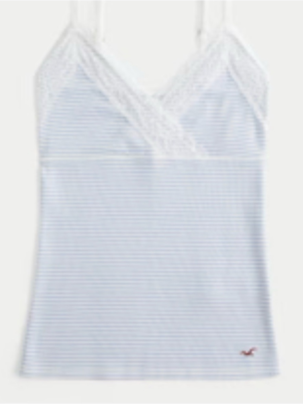 NWT Hollister Wrap Lace Trim Layering Cami Blue Stripe - Picture 2 of 9
